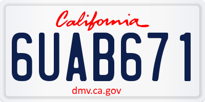 CA license plate 6UAB671
