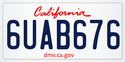 CA license plate 6UAB676