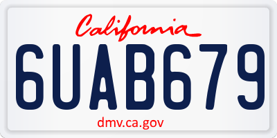 CA license plate 6UAB679