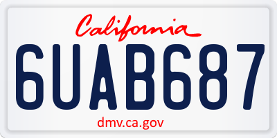 CA license plate 6UAB687