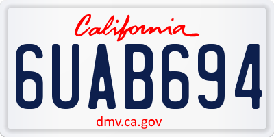 CA license plate 6UAB694