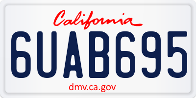 CA license plate 6UAB695