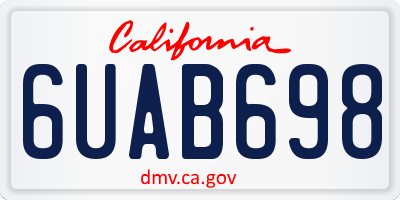 CA license plate 6UAB698