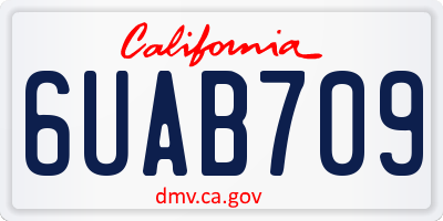 CA license plate 6UAB709