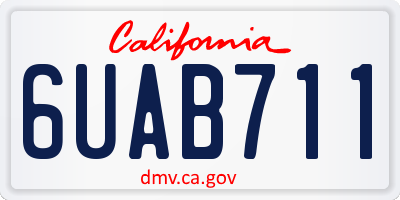 CA license plate 6UAB711