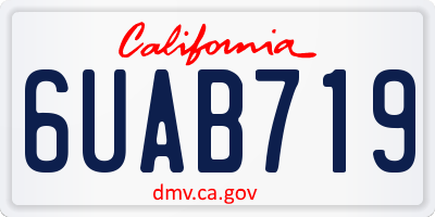 CA license plate 6UAB719