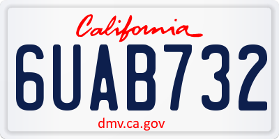 CA license plate 6UAB732
