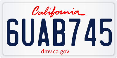 CA license plate 6UAB745