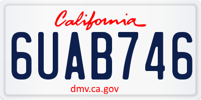 CA license plate 6UAB746
