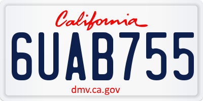 CA license plate 6UAB755