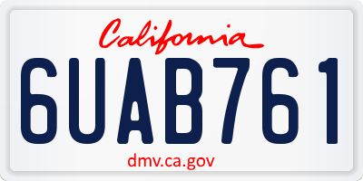 CA license plate 6UAB761