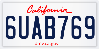 CA license plate 6UAB769