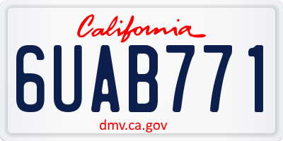 CA license plate 6UAB771