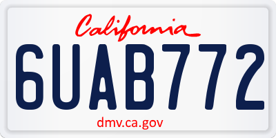 CA license plate 6UAB772