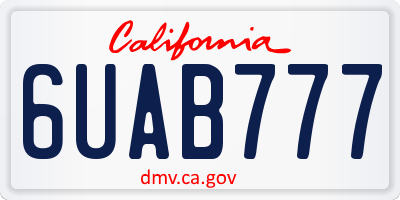 CA license plate 6UAB777