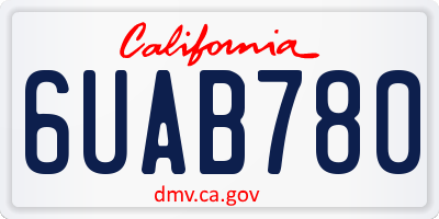 CA license plate 6UAB780