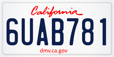 CA license plate 6UAB781