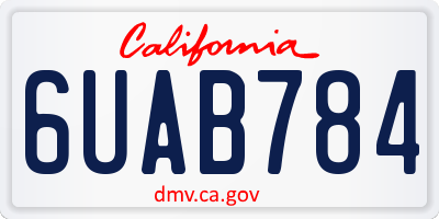 CA license plate 6UAB784