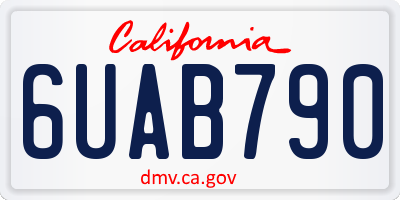 CA license plate 6UAB790