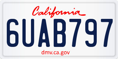 CA license plate 6UAB797