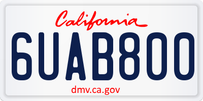 CA license plate 6UAB800