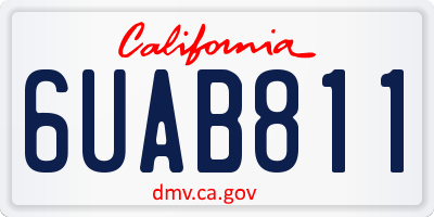 CA license plate 6UAB811