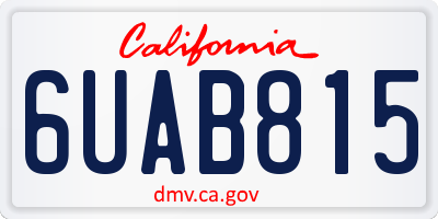 CA license plate 6UAB815