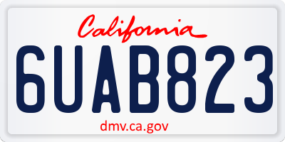 CA license plate 6UAB823
