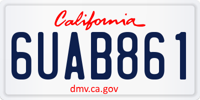 CA license plate 6UAB861
