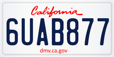 CA license plate 6UAB877