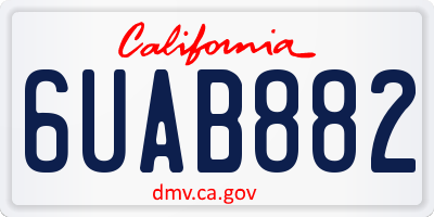 CA license plate 6UAB882