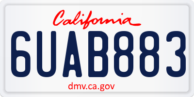 CA license plate 6UAB883