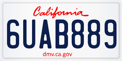 CA license plate 6UAB889