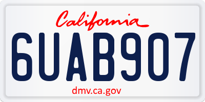 CA license plate 6UAB907