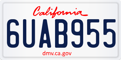 CA license plate 6UAB955