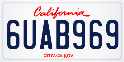 CA license plate 6UAB969