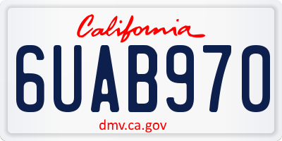 CA license plate 6UAB970
