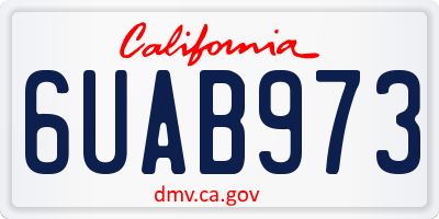 CA license plate 6UAB973