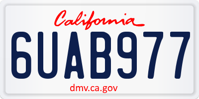 CA license plate 6UAB977