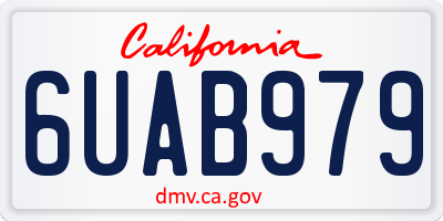 CA license plate 6UAB979