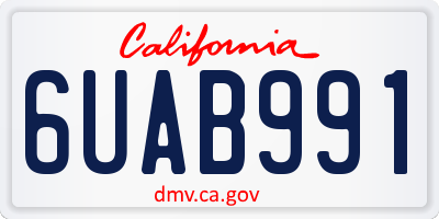 CA license plate 6UAB991