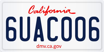 CA license plate 6UAC006