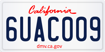 CA license plate 6UAC009