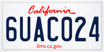 CA license plate 6UAC024
