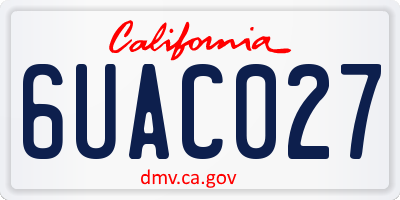 CA license plate 6UAC027