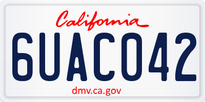 CA license plate 6UAC042