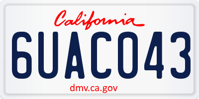 CA license plate 6UAC043