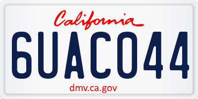 CA license plate 6UAC044