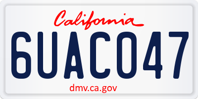 CA license plate 6UAC047