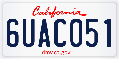 CA license plate 6UAC051